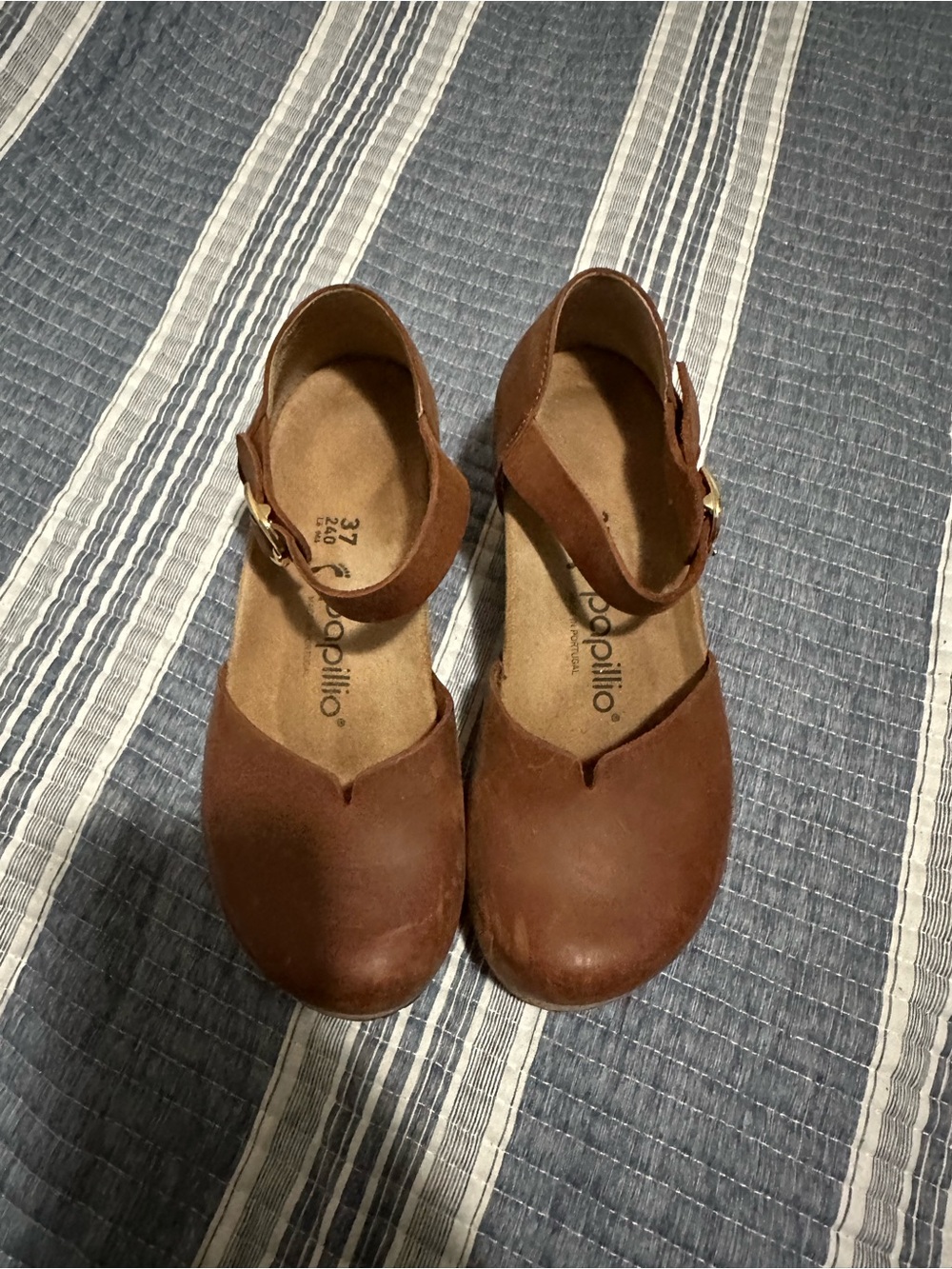 Papillio Brown Leather Mary Jane Shoes